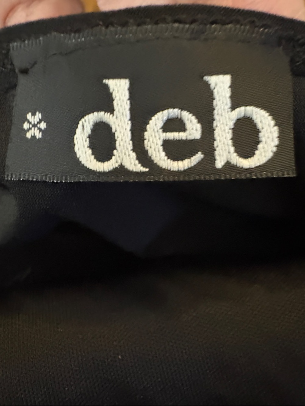 Deb Black Dress with Satin Label Detail - Picture 4 of 4